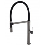 Kaya Pull Down Sink Mixer, Gun Metal With Matte Black Handle Kaya Pull Down Sink Mixer, Gun Metal With Matte Black Handle